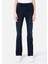 Regular Fit Orta Bel Geniş Paça Mavi Kadın Pantolon 4