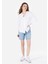 Regular Fit Shirt Neck Kadın Beyaz Uzun Kol Gömlek CL1067671 3
