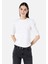 Regular Fit Yuvarlak Yaka Kadın Beyaz Kısa Kol Tişört CL1067523 1