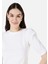 Regular Fit Yuvarlak Yaka Kadın Beyaz Kısa Kol Tişört CL1067523 4