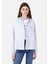 Regular Fit Shirt Neck Kadın Mavi Uzun Kol Gömlek Cl1068072 1