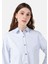 Regular Fit Shirt Neck Kadın Mavi Uzun Kol Gömlek Cl1068072 4