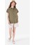 Regular Fit Shirt Neck Kadın Yeşil Kısa Kol Gömlek Cl1067882 3
