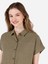 Regular Fit Shirt Neck Kadın Yeşil Kısa Kol Gömlek Cl1067882 4