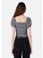 Slim Fit V Yaka Kadın Siyah Karpuz Tişört Cl1067922 2