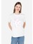 Regular Fit Yuvarlak Yaka Kadın Beyaz ¾ Kol Tişört Cl1068430 1