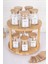 10'lu Ahşap Kapaklı Döner Standlı Cam Kavanoz Seti, 300ML ve 330ML, 36 Parça 2