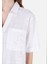 Relax Fit Shirt Neck Kadın Beyaz Kısa Kol Gömlek Cl1068891 5