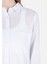 Regular Fit Shirt Yaka Desenli Mavi Kadın Uzun Kol Gömlek 5