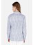 Regular Fit Shirt Yaka Roll-Up Kol Çizgili Beyaz Kadın Uzun Kol Gömlek 2