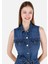 Slim Fit Kadın Mavi Jean Şort Cl1069636 4