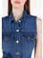 Slim Fit Kadın Mavi Jean Şort Cl1069636 5