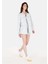 Regular Fit Klasik Bedenli Kadın Mavi Uzun Kol Gömlek Cl1069601 3