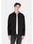 Regular Fit Shirt Neck Düz Erkek Siyah Uzun Kol Gömlek CL1069905 1