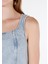 Slim Fit Yuvarlak Yaka Kolsuz Kadın Mavi Gömlek K.kol Cl1069854 5