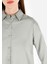 Regular Fit Shirt Neck Düz Kadın Yeşil Uzun Kol Gömlek Cl1070173 5