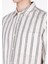 Regular Fit Shirt Neck Çizgili Erkek Ekru Uzun Kol Gömlek CL1071904 4