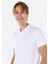 Regular Fit Polo Yaka Erkek Beyaz Polo Kısa Kol 4