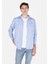 Regular Fit Shirt Neck Çizgili Erkek Mavi Uzun Kol Gömlek CL1073113 1