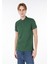 Classic Fit Polo Yaka Düz Erkek Yeşil Kısa Kol Tişört 1