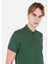 Classic Fit Polo Yaka Düz Erkek Yeşil Kısa Kol Tişört 4