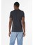 Slim Fit V Yaka Düz Erkek Lacivert Kısa Kol Tişört 2