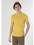 Slim Fit Polo Yaka Düz Erkek Sari Kısa Kol Tişört 3