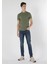 Slim Fit Polo Yaka Düz Erkek Yeşil Kısa Kol Tişört 1