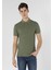 Slim Fit Polo Yaka Düz Erkek Yeşil Kısa Kol Tişört 4