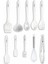 10 Parçalı Beyaz Noktalı Silikon Spatula Seti, Çok Amaçlı ve Dayanıklı Mutfak Aracı 1