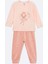 Lcw Baby Pembe Bisiklet Yaka Kadife Kız Bebek Pijama Takımı 1