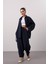 Kadın Lacivert Modal Oversize Gömlek Pantolon Takım 3