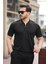 Erkek Çizgi Detaylı Fermuarlı Polyemid Triko T-Shirt Terletme Yapmaz Likralı 2