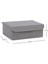Antrasit Dokulu Kapaklı Dolap Çekmece Içi Takı Çamaşır Katlanır Saklama Kutusu Organizer 30 x 23 x 11 5