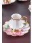Sofiya Çiçek Desen Gold Yaldız 6 Kişilik 90 ml Porselen Kahve Fincanı Takımı 0208 3