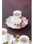 Sofiya Çiçek Desen Gold Yaldız 6 Kişilik 90 ml Porselen Kahve Fincanı Takımı 0208 4