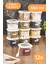Foly 12'li Set Küçük Boy 0,55 Litre Etiketli Kaşıklı Kare Erzak Saklama Kabı Beyaz 1