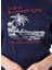 Bisiklet Yaka Baskılı Lacivert Kadın T-Shirt F5SL-TST0465 4