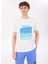 D5SM-TST3799 Beyaz Bisiklet Yaka Relaxed Baskılı Erkek T-Shirt 1
