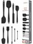 Siyah 9 Parça Silikon Spatula Seti, BPA Free, dayanıklı ve kullanışlı mutfak gereci 2