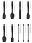 Siyah 9 Parça Silikon Spatula Seti, BPA Free, dayanıklı ve kullanışlı mutfak gereci 3