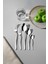 6 Kişilik 30 Parça Sade Çatal Kaşık Takımı, Gümüş, Zarif ve Şık Tasarım 1
