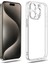 (Tıpalı Şeffaf) Apple iPhone 15 Pro Max Kamera Koruyuculu Şarj Yeri Tıpalı Yumuşak Şeffaf Silikon Kılıf 1