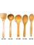 5 Parça Bambu Servis Seti, Kaşık, Kepçe, Spatula, Tahta, Çelik Malzeme, Tekli Kullanım 1