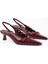 Kadın Spice Bordo Cilt Fiyonk Detaylı Stiletto 4