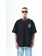 Erkek None Three Baskılı Oversize T-Shirt Siyah 2