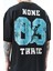 Erkek None Three Baskılı Oversize T-Shirt Siyah 4
