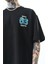 Erkek None Three Baskılı Oversize T-Shirt Siyah 5