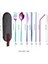 8 Parça Çantalı Yolculuk Çatal Bıçak Kaşık Pipet Chopstick Seti Kamp Okul Ofis Tatil Paslanmaz Çelik Renkli 5