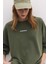 Soluk Efektli Sloganlı Sweatshirt 3